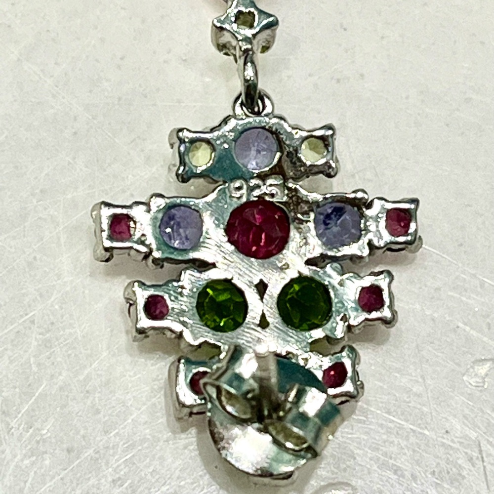 Garnet Aquamarine Peridot  
Chrome diopside 14KGP Earrings - Picture 4 of 5